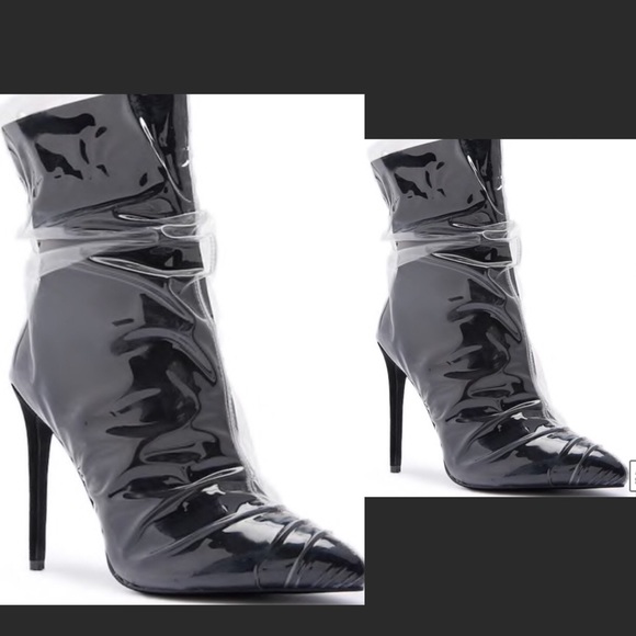 Black Suede PVC boot BNIB price is firm - Picture 1 of 1